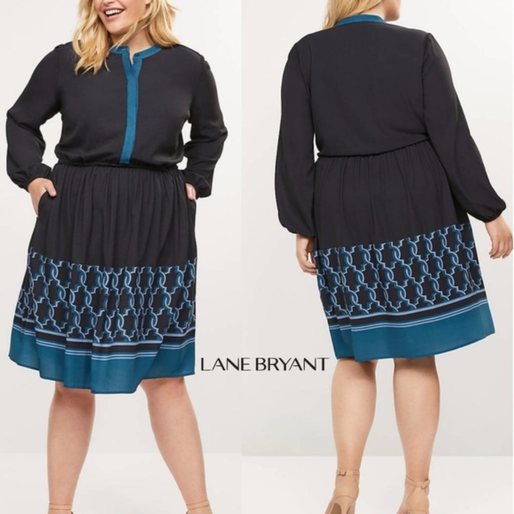 Lane Bryant Geo Print Shirt Dress
